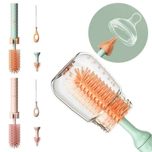 Electric Silicone Bottle Cleaning Brush Set